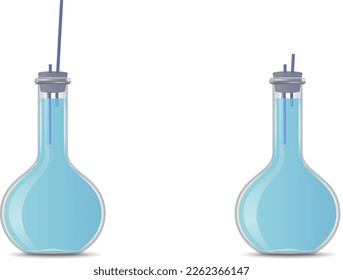 Liquid pressure experiment with pipette vector