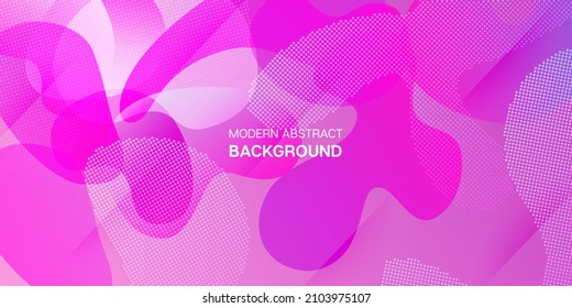 Liquid Purple Background. Abstract Cover Presentation. Vivid Gradient Shapes Template. Vector Fluid Gradient Overlay. Digital Dynamic Poster. Neon Color Purple Banner Layout. Geometric Landing Page.