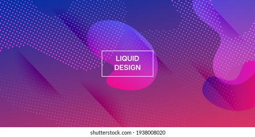 Liquid Purple Background. Digital Dynamic Poster. Abstract Cover Presentation. Geometric Landing Page. Vivid Gradient Shapes Layout. Neon Color Purple Banner Template. Vector Fluid Gradient Design.