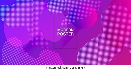 Liquid Purple Background. Digital Dynamic Poster. Vector Fluid Gradient Overlay. Modern Gradient Shapes Template. Geometric Landing Page. Neon Color Purple Banner Layout. Web Page Cover Presentation.