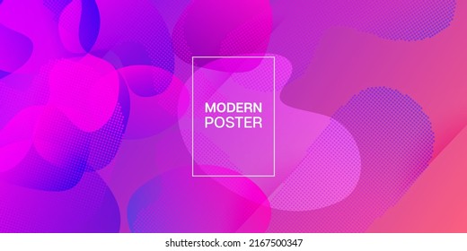 Liquid Purple Background. Digital Dynamic Poster. Vector Fluid Gradient Overlay. Geometric Landing Page. Abstract Cover Presentation. Modern Gradient Shapes Layout. Neon Color Purple Banner Template.
