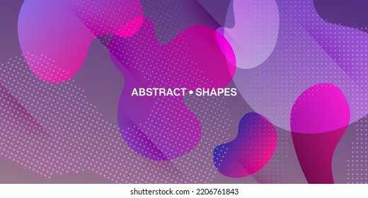 Liquid Purple Background. Futuristic Landing Page. Digital Dynamic Poster. Neon Color Purple Banner Template. Abstract Cover Presentation. Vector Fluid Gradient Design. Bright Gradient Shapes Layout.
