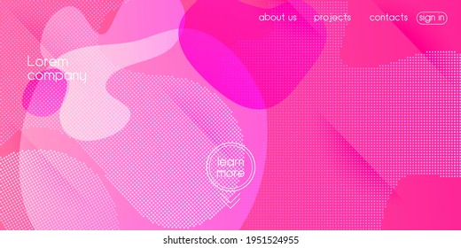 Liquid Purple Background. Modern Gradient Shapes Layout. Futuristic Landing Page. Digital Dynamic Poster. Vector Fluid Gradient Design. Neon Color Purple Banner Template. Abstract Cover Presentation.