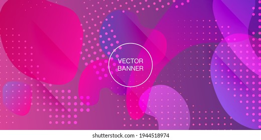 Liquid Purple Background. Vector Fluid Gradient Design. Bright Gradient Shapes Template. Cool 3d Cover Presentation. Neon Color Purple Banner Layout. Futuristic Landing Page. Digital Dynamic Poster.