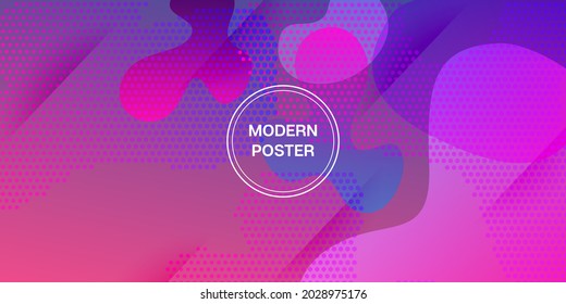 Liquid Purple Background. Vector Fluid Gradient Overlay. Digital Dynamic Poster. Neon Color Purple Banner Layout. Bright Gradient Shapes Template. Geometric Landing Page. Abstract Cover Presentation.