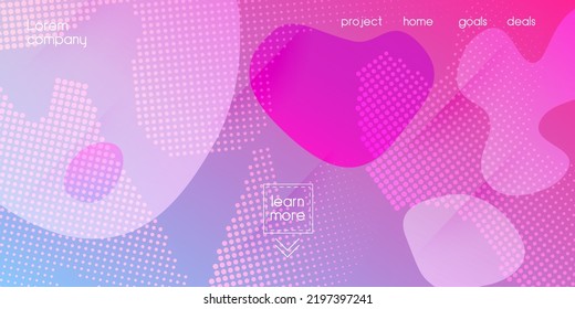 Liquid Purple Background. Vector Fluid Gradient Overlay. Web Page Cover Presentation. Bright Gradient Shapes Template. Neon Color Purple Banner Layout. Geometric Landing Page. Digital Dynamic Poster.