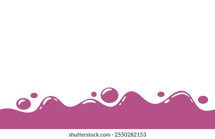 Liquid Purple Splash (Respingo roxo líquido). Respingo De Suco De Uva. Suco de Derrame Splash. Ilustração de vetor líquido estilo desenho animado.