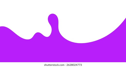 Liquid Purple Splash. Grape Juice Splash. Berry Juice Splash. Flat Style Liquid Vector Illustration.