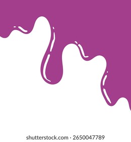 Liquid Purple Splash. Grape Juice Splash. Berry Juice Splash. Cartoon Style Liquid Vector Illustration.