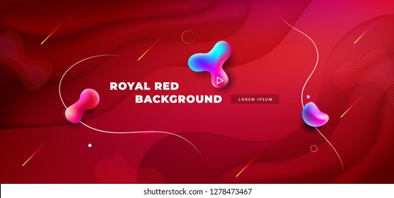 Liquid red color background design  Fluid red gradient shapes composition  Futuristic design posters  Eps10 vector 