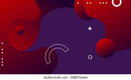 Liquid red color background design.  Futuristic abstract composition. Vector Illustration
