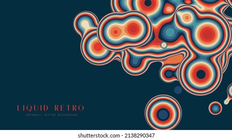 Liquid retro 3D metaball, with organic structure. Abstract vector colorful background. Fluid futurisctic shapes.