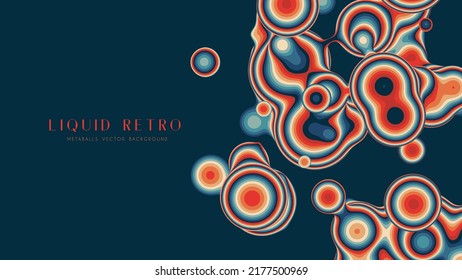 Liquid retro 3D metaball, with organic structure. Abstract vector colorful background. Fluid futurisctic shapes.