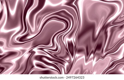 Flüssige Roségold Seide Textur Hintergrund Design mit glatten Wellen.