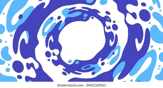 Flüssiger runder Rahmen-Hintergrund. Abstrakter bunter Spritzkreis. Vektorillustration im Hintergrund.