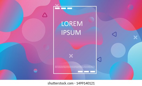 Liquid, Round and Triangle Shapes Composition, Colorful Geometric Background/Texture, Trendy and modern gradient background color, Abstract Vector.