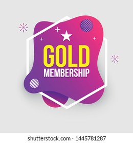 Liquid sale banner. Gold membership. Vector illustration. marketing strategy.
