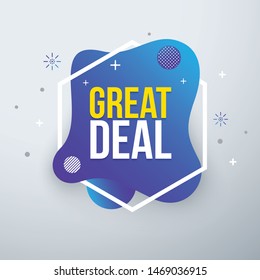Liquid sale banner. Great deal. Vector illustration. marketing strategy.