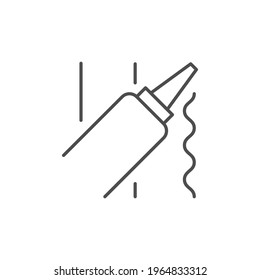 Liquid Sealant Line Outline Icon