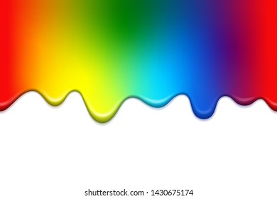 Liquid seamless pattern, soft creamy texture, flowing melted substance, rainbow colored, isolated over white background, with place for copy space