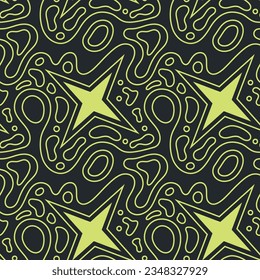 Liquid seamless pattern with stars