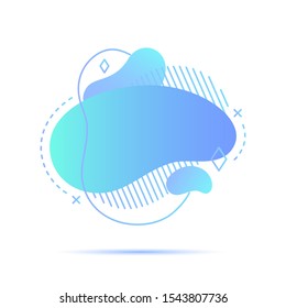 Liquid shape abstract design fluid graphic background. Creative text banner. Splash wave poster frame. Trendy gradient backdrop flyer, label template concept element. Isolated vector illustration