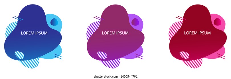 Liquid shape. Abstract fluid design. Isolated gradient waves with geometric lines. Liquid and fluid design for ads, poster and prints