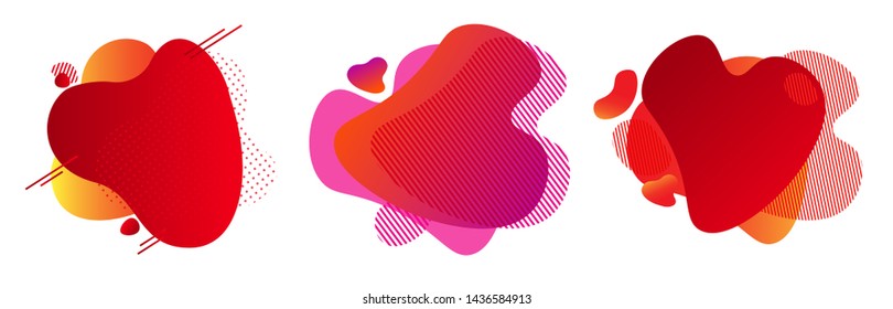 Liquid shape. Abstract fluid design. Isolated gradient waves with geometric lines. Liquid and fluid design for ads, poster and textil print