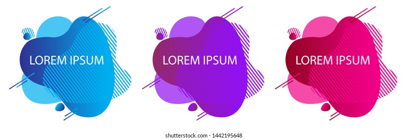 Liquid shape. Abstract fluid design. Isolated gradient waves with geometric lines. Liquid and fluid design for ads, poster and textil print