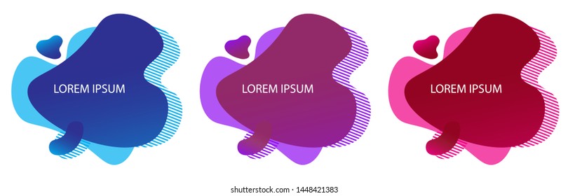 Liquid shape. Abstract fluid design. Isolated gradient waves with geometric lines. Liquid and fluid design for ads, poster and textil print