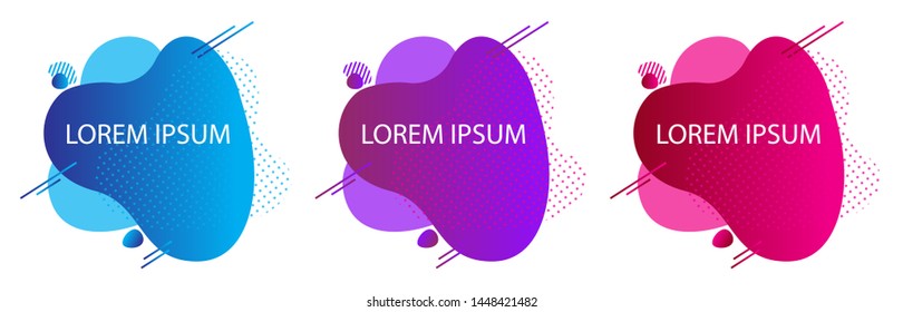 Liquid shape. Abstract fluid design. Isolated gradient waves with geometric lines. Liquid and fluid design for ads, poster and textil print