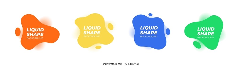 liquid shape. amoeba element. Abstract background set. Liquid banner.