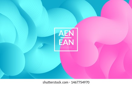 Liquid shape background. Abstract shapes composition. Modern vector graphic design. 3D effect with blend gradient.