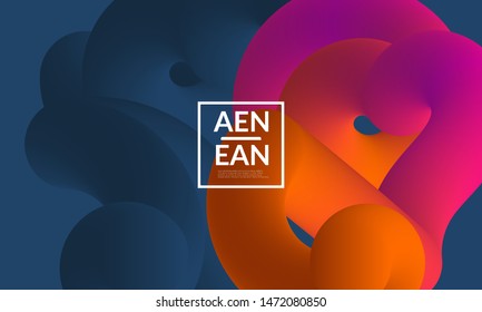 Liquid shape background. Abstract shapes composition. Modern vector graphic design. 3D effect with blend gradient.