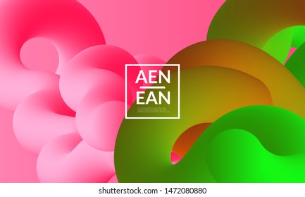 Liquid shape background. Abstract shapes composition. Modern vector graphic design. 3D effect with blend gradient.