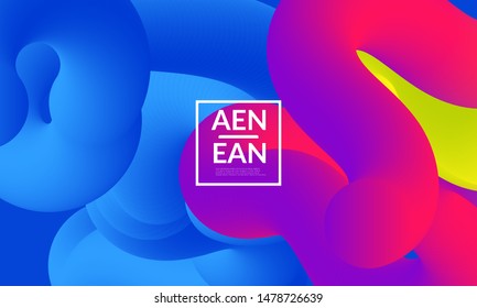 Liquid shape background. Abstract shapes composition. Modern vector graphic design. 3D effect with blend gradient.