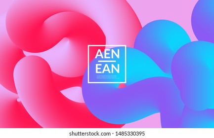 Liquid shape background. Abstract shapes composition. Modern vector graphic design. 3D effect with blend gradient.