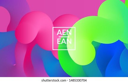 Liquid shape background. Abstract shapes composition. Modern vector graphic design. 3D effect with blend gradient.