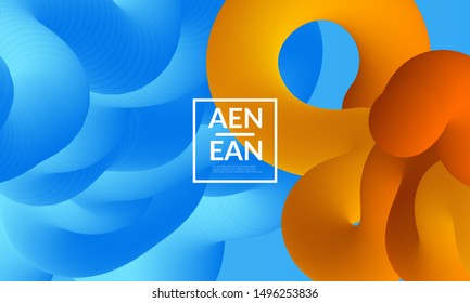 Liquid shape background. Abstract shapes composition. Modern vector graphic design. 3D effect with blend gradient.