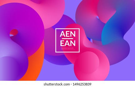 Liquid shape background. Abstract shapes composition. Modern vector graphic design. 3D effect with blend gradient.
