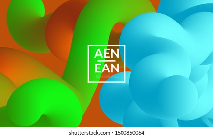 Liquid shape background. Abstract shapes composition. Modern vector graphic design. 3D effect with blend gradient.