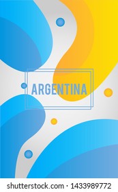 Liquid shape background with the colors of the Argentina flag. Soccer championship. Ready to use in web banners, social media, presentation, flyers, posters and wallpapers. Brazilian Soccer cup.