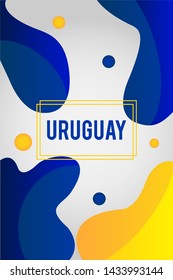 Liquid shape background with the colors of the Uruguay flag. Soccer championship. Ready to use in web banners, social media, presentation, flyers, posters and wallpapers. Brazilian Soccer cup.