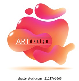 Liquid shape banner. Fluid blobs with slogan template