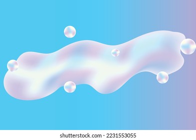 liquid shape with blue gradient baclground