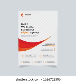 Liquid Shape Business Flyer Vector Template Photo Corporate Colorful 