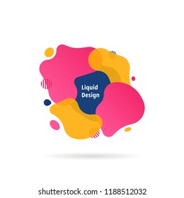 liquid shape fluid design logo. flat simple jelly style trendy modern fun ink logotype minimal memphis art isolated on white. concept of flowing template like creative vaporwave and contemporary paint