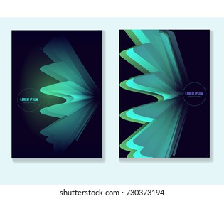 Liquid Shape Minimal Covers Set. Futuristic Modern Trendy Simple Cover Design. Funky Hipster Geometric Poster Background. Music Party, Disco Concert Poster Design Element. Cool Neon Minimal Covers Set