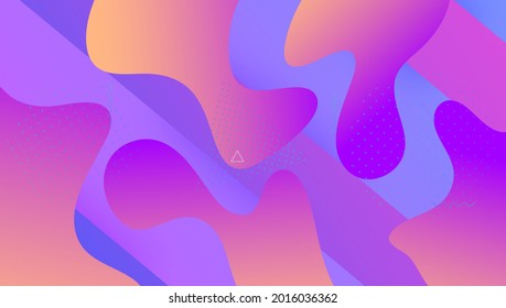 Liquid Shape. Modern Design. Wavy Gradient Banner. Horizontal Illustration. Violet Vibrant Layout. Tech Landing Page. Mobile Paper. Minimal Texture. Magenta Liquid Shape