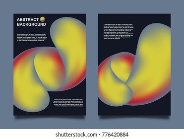 Liquid shape poster or banner covers set with modern gradient background colorful. Vector template for flyer, mockup presentation and reports. Futuristic gradient wave for design.